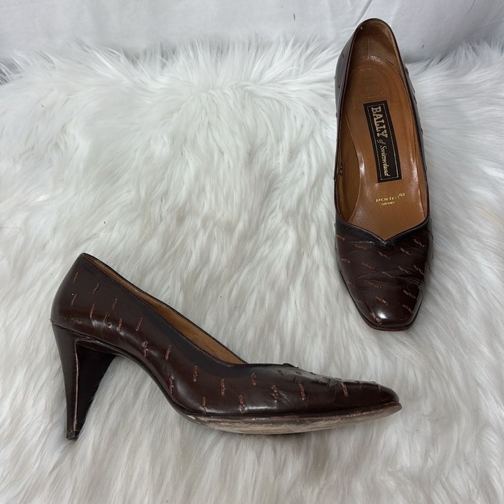 Bally Of Switzerland Vintage Brown Heels Sz 8.5